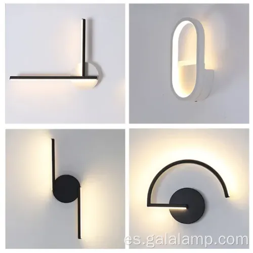 Lámpara de pared LED negra moderna y elegante para interiores